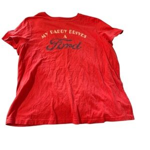 Ford Red Short Sleeve Tee Casual Cotton